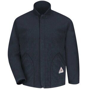 Bulwark Jacket Men Size L FR Flame Resistance Fleece Sleeved Liner Full-Zip Blue